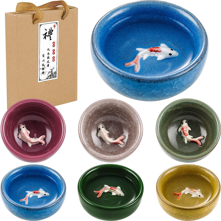 6 Pcs Korean Soju Shot Glasses Sets Porcelain Cups 1 each