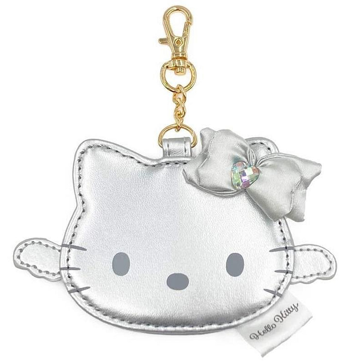 日本三丽鸥 黑白天使恶魔Kitty银色镜子挂件 1 个