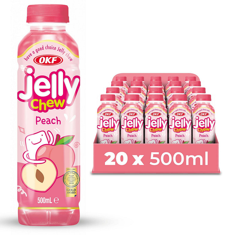 OKF 椰子汁配椰子果冻桃子味 -20包