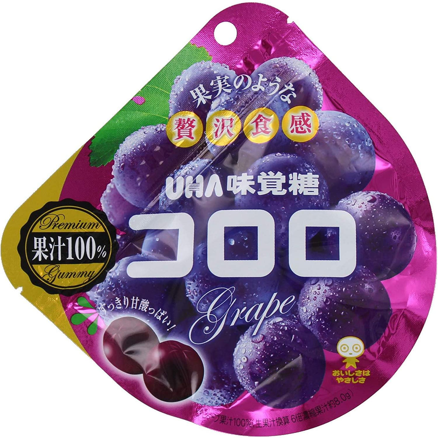 UHA Mikakuto CORORO Grape Kororo Gummy Soft Candy Fruits Toffee Sweet Japan 48g 1 bag 1 each