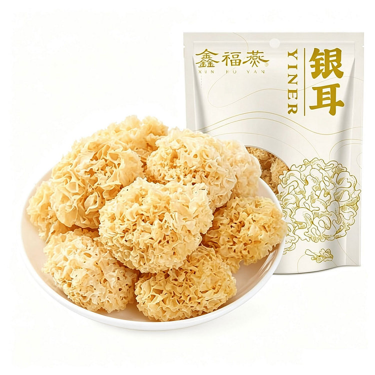 鑫福燕椴木小银耳干货古田特产级无硫小朵白木耳银耳羹 100 克