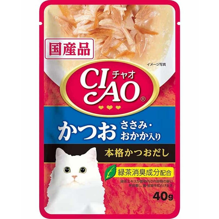 Inaba CIAO Cat Pouch Bonito Flakes 40g mỗi túi 1 phần