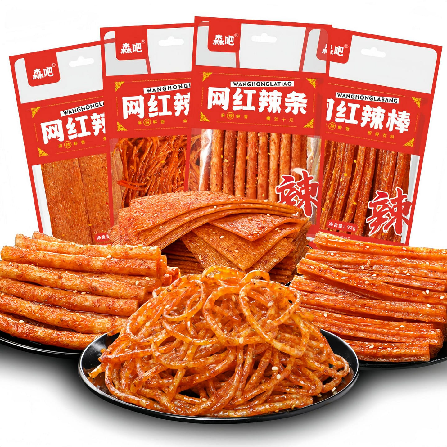 Spicy Strip Small Gluten Latiao - Chinese Special Classic Handmade Spicy 4 Bag 1 개