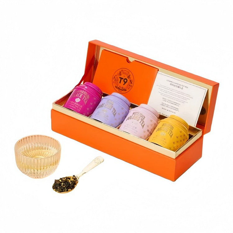 Colorful Mini Tea Tin New Year Gift Set 4Tins 4 can