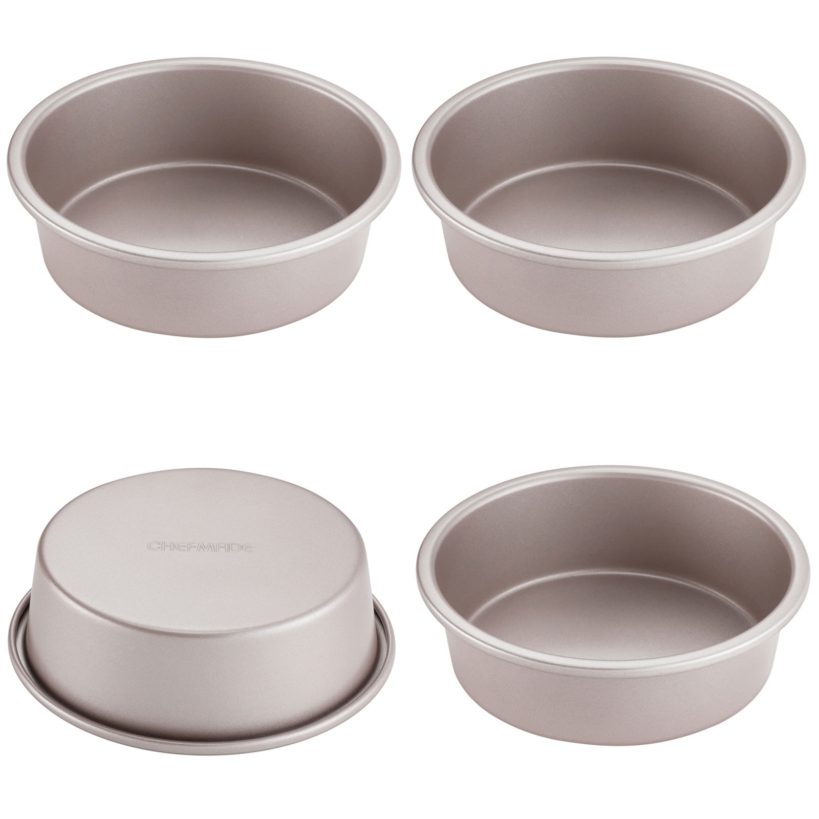 CHEFMADE Mini Round Cake Pan Set, 6-Inch 4Pcs Non-Stick Round Cake and Loaf 1 개