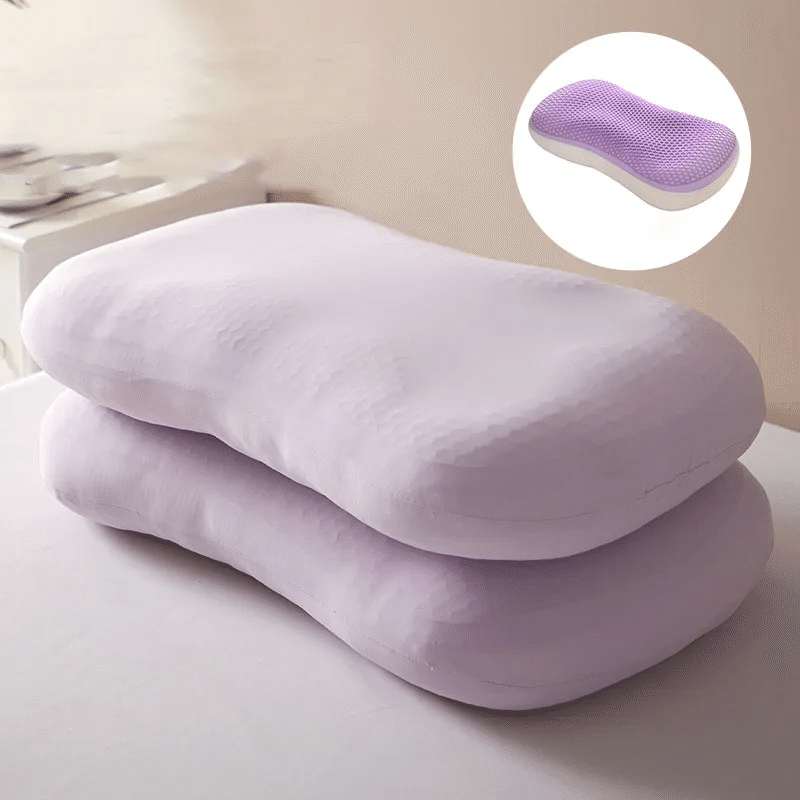TPE Pectin Honeycomb Pillow-With Purple pillowcase 2000 g