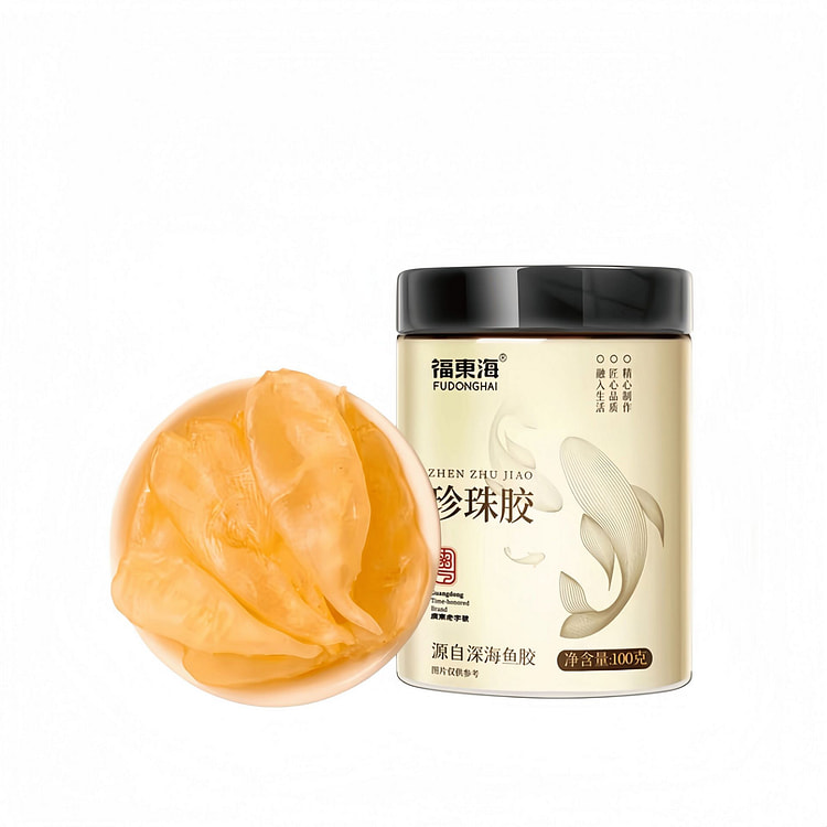福东海鱼胶花胶干货珍珠胶鱼胶营养品炖鸡汤100g 100 克