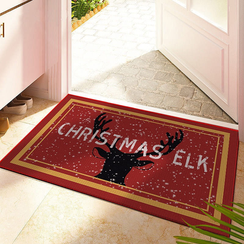 [ Christmas limit ] Vintage atmosphere floor mat Christmas elk 40 * 60cm 1 each