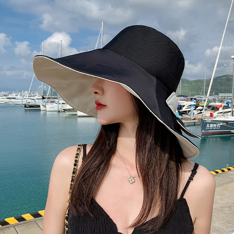 Fisherman hat, sun hat, wide-brimmed hat, black F 1 each
