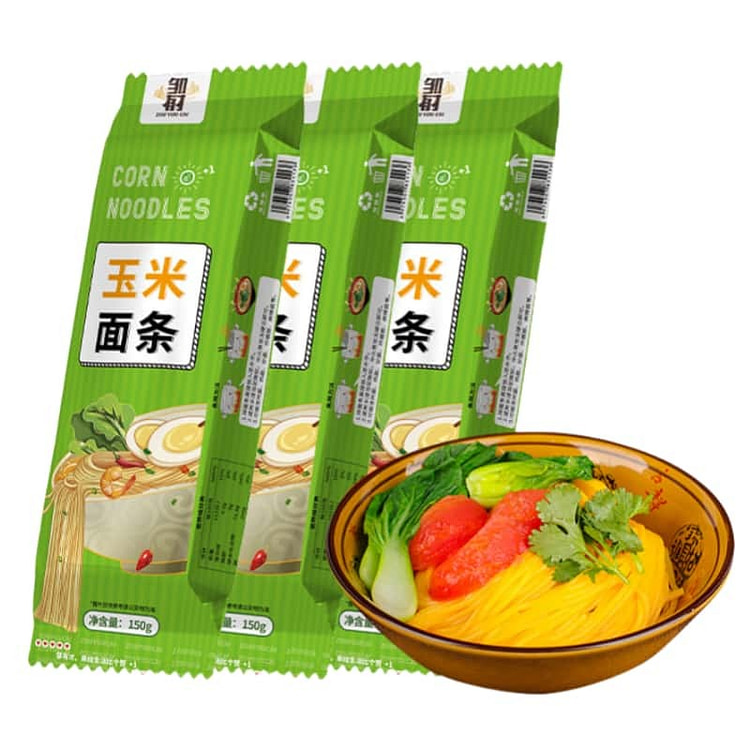 【东北特产】纯玉米面面条 0脂肪粗粮挂面正宗东北鲜黄面150g*3