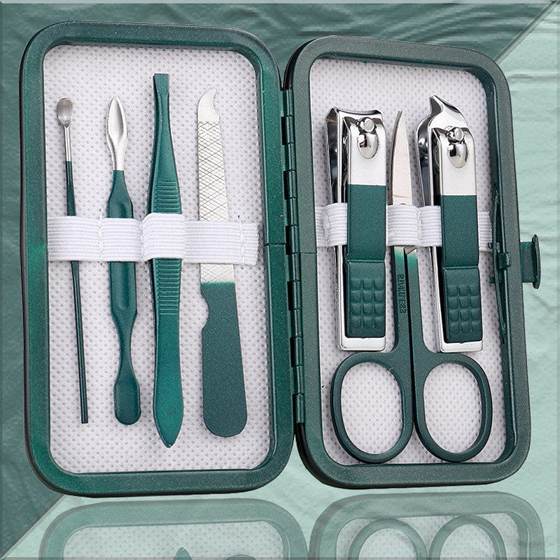 Stainless Steel Nail Care Set, 7-Piece, Jade Green 0 lb