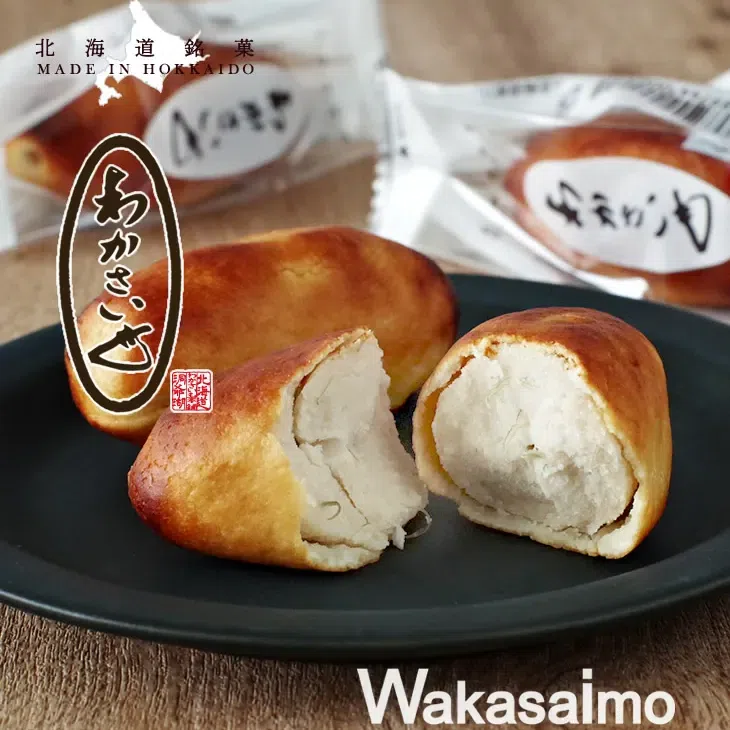 Wakasaimo Honpo Wakasaimo White-Bean Paste Cake, Soy Sause Flavor, 4pc per pack 1 케이스