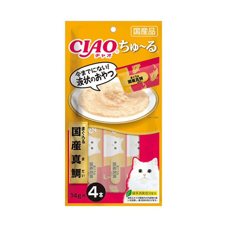 CIAO伊纳宝 金枪鱼鲷鱼味猫条 14g*4根