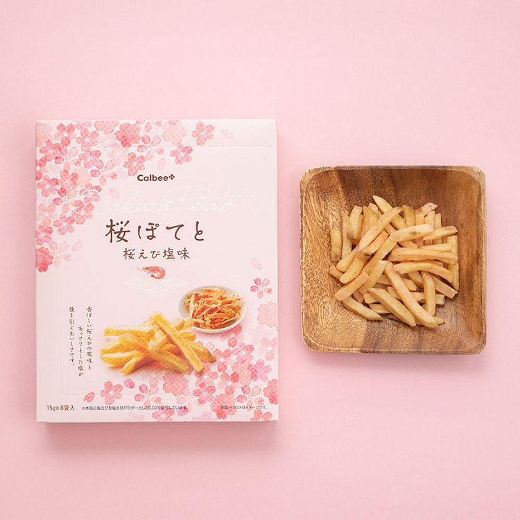 「日本直送」Calbee  桜ぽてと　桜えび塩味  15g×8袋