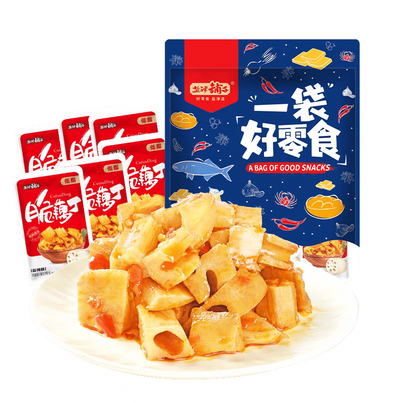 Spicy and Crispy Lotus Root Diced, Vegetarian, Net Red, Low Fat, 20 pack 200 g