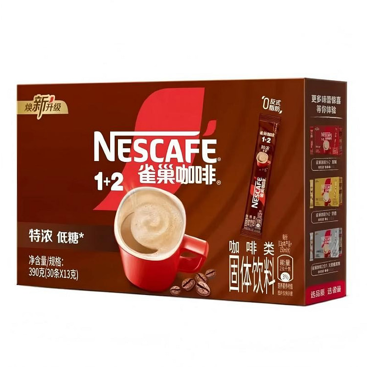 雀巢咖啡粉1+2特浓速溶三合一冲调饮品390g