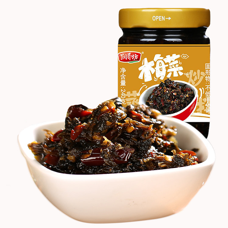 润哥坊梅菜旗舰店湖南辣椒酱外婆菜农家泡菜开胃下饭菜240g*1瓶