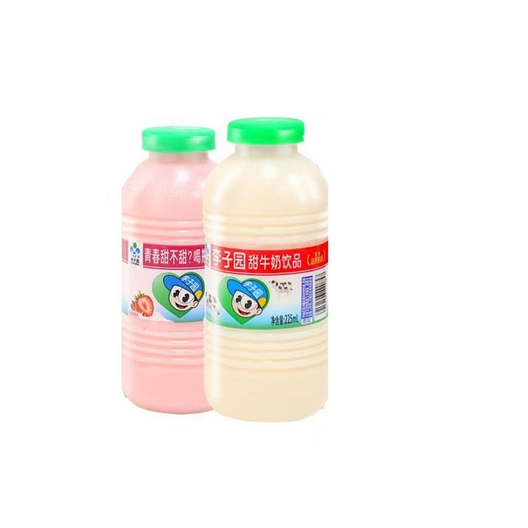 李子园甜牛奶原味225ml+草莓味225ml