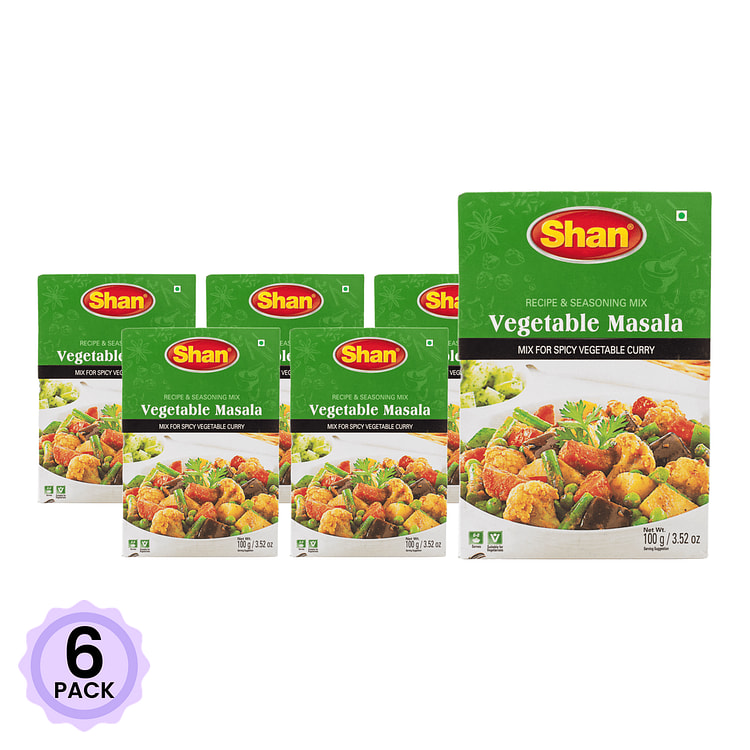 Shan 蔬菜咖喱调味料 3.5 盎司*6 包