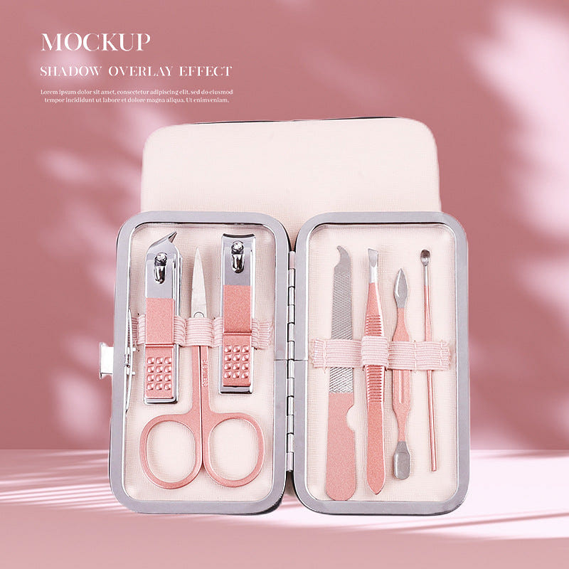 Stainless Steel Nail Care Set, 7-Piece, Rose Gold 0 lb