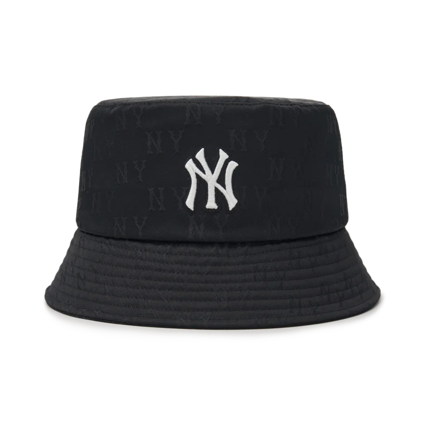 キャップ MLB Korea Basic One Point Washing Bucket Hat NY Black 3AHTB0 MLB KOREA EXCLUSIVE New York Yankees Monogram Glam Mesh