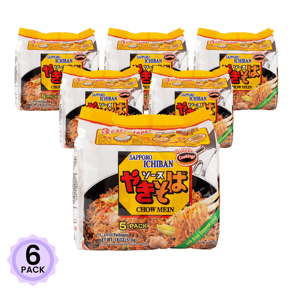 Sapporo Ichiban Instant Noodle, Yakisoba 5pk 18 oz*6 pack