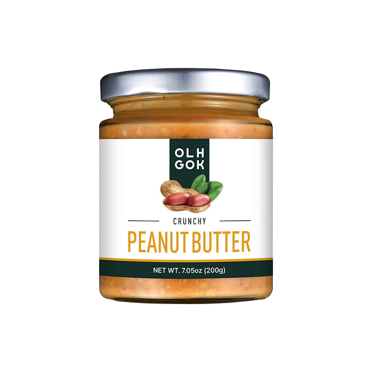 OLHGOK 100% Korean Peanut Butter Crunchy 7 oz