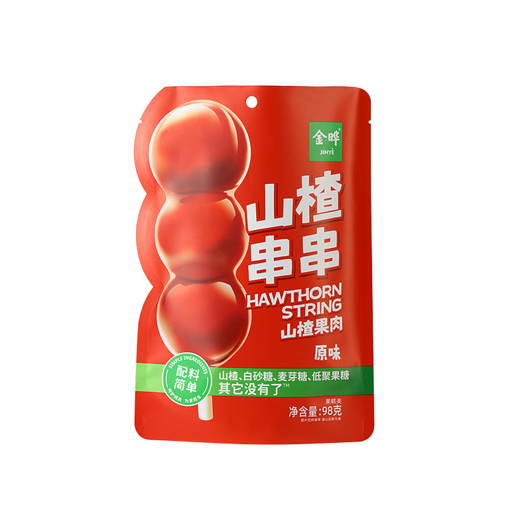 金晔山楂果肉串串糖葫芦山楂棒棒糖零食98g*1袋