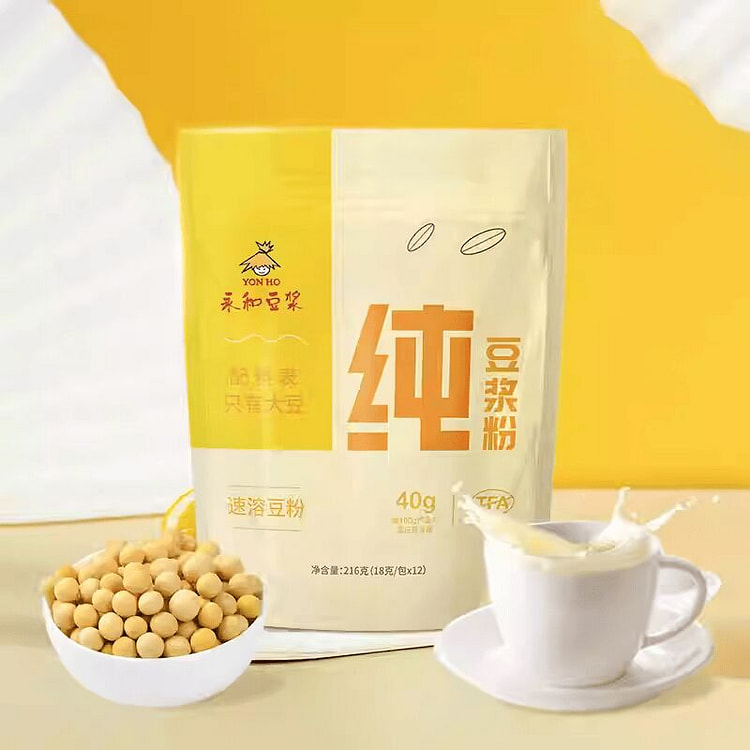 Yonghe Soy Milk Pure Soybean Powder 216g 216 g