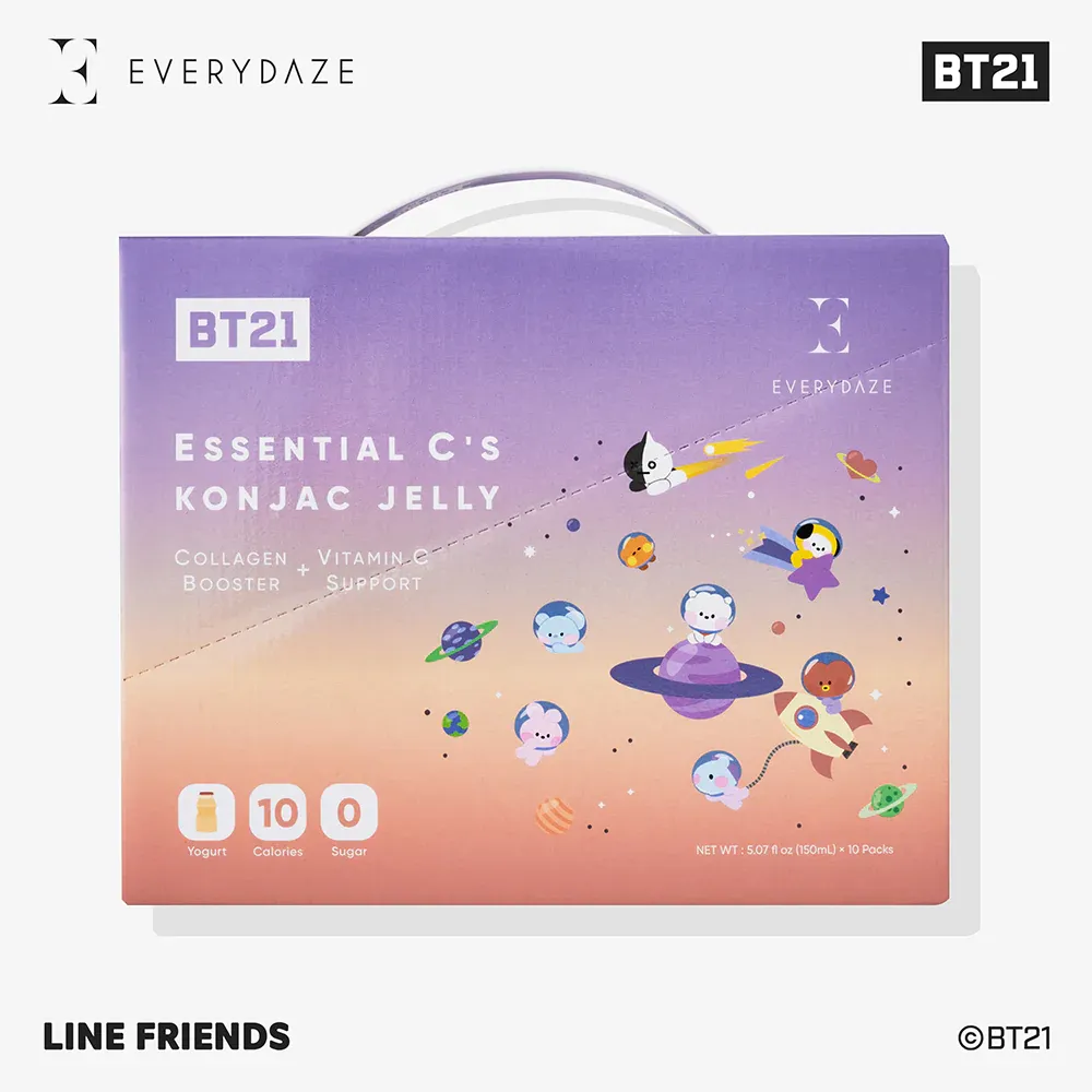 EVERYDAZE BT21 Essential Cs Collagen Konjac Jelly - Yogurt - 10 Pack 50.7 fl.oz