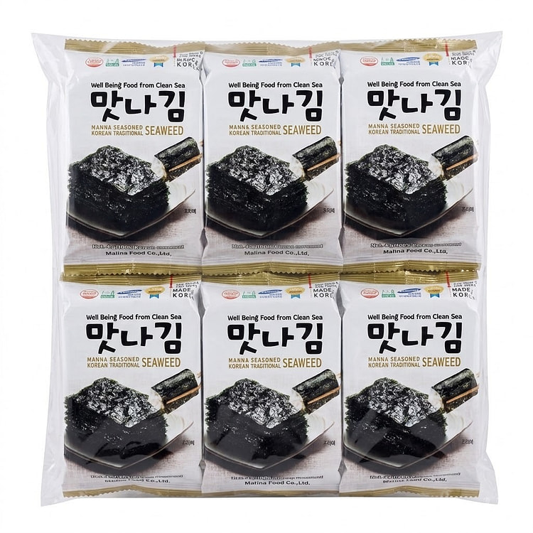 Manna Korean Seasoned Seaweed Snacks, 4g x 12 Pack 12 pack
