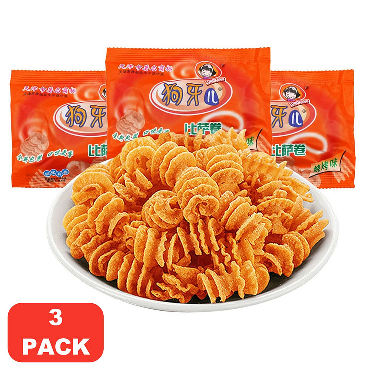 狗牙儿 披萨卷儿时怀旧巨好吃解馋小零食（3pcs） 105 克