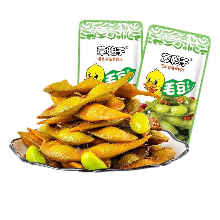 章鸭子毛豆即食湖南休闲卤味办公室小包装零食300g 300 克