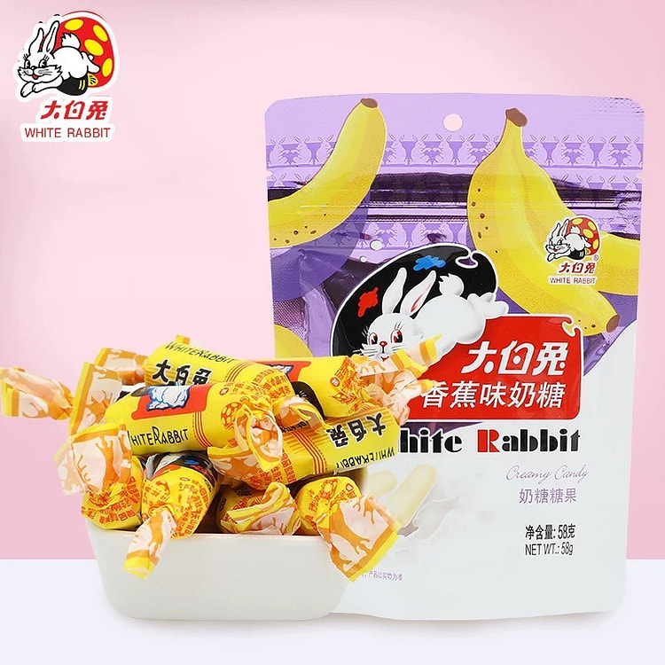White Rabbit Banana Flavored Toffee 58g