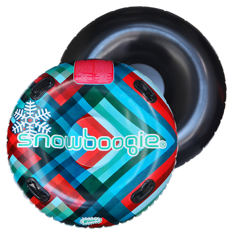 Wham-O Snowboogie 充气滑雪圈， 单双人充气雪撬，耐寒PVC户外滑雪垫，儿童、成人皆可- 线条