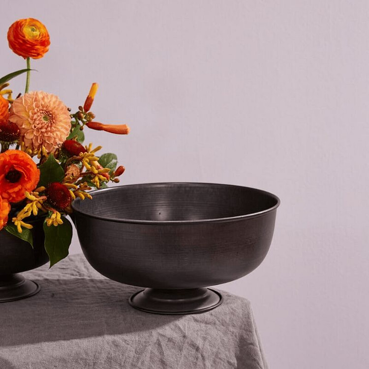 寓言灰金属果盘碗（8英寸 x 4.25英寸） 1 个