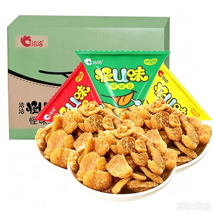 QiaqiaStrangeFlavorBeansFiveSpiceSpicyCrabRoe17g*4 1 pack