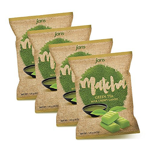 Jans – Milk Chewy Candy Matcha, 4 oz, Pack of 4 4 oz*4 pack