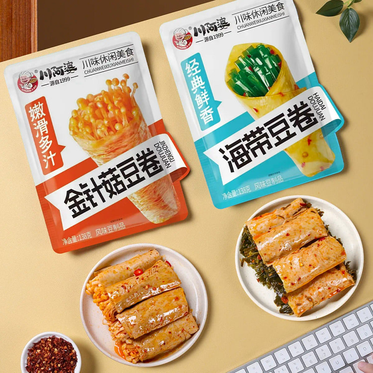 川阿婆金针菇豆卷夹心海带夹心豆卷200克2代 200 克
