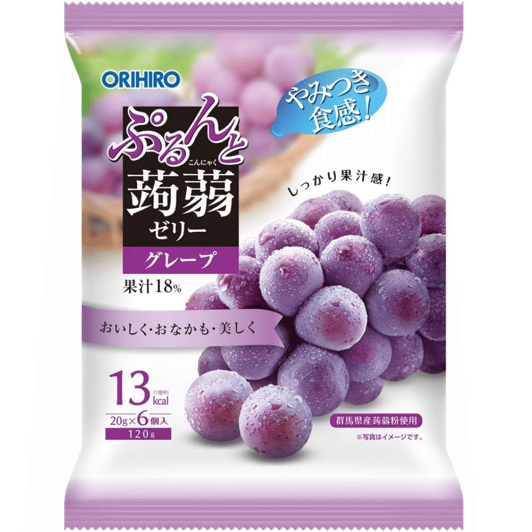 ORIHIRO Konjac Jelly Pouch Grape 120g 1 count