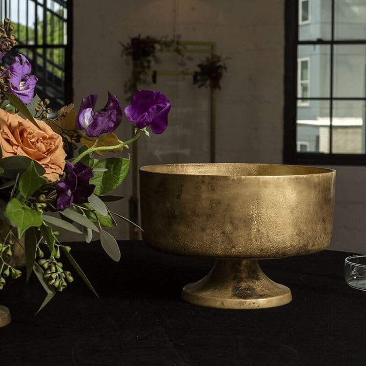 フィナーレ ゴールド メタル コンポートボウル（8インチ × 5.25インチ） 1 count