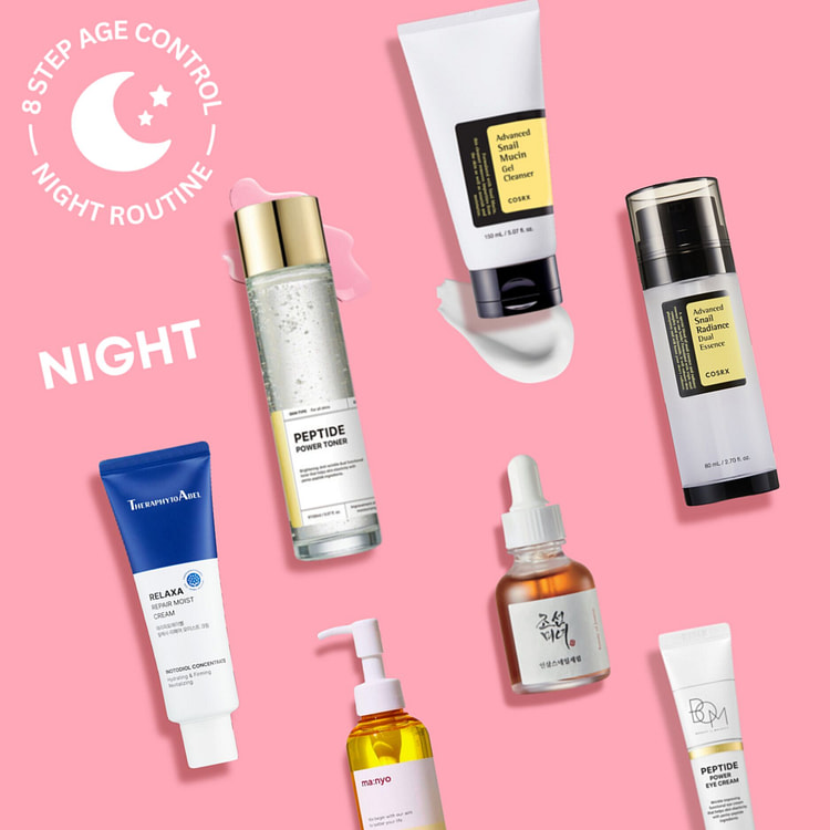 8-Step Age Control Skincare Routine (Night)