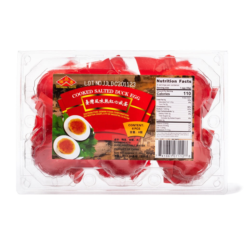 Yu Pin Xiang Cooked Salted Duck Egg with Rich Oily Yolk 58 g*6 each