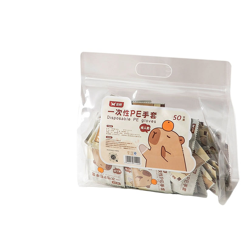 Suncha Wrapped Thick PE Food Gloves 50pcs2 Bags 1 count