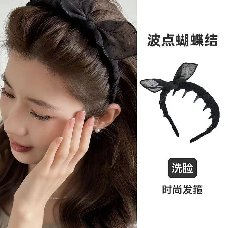 Polka Dot Bow Hair Hoop, 1 Pcs 1 each