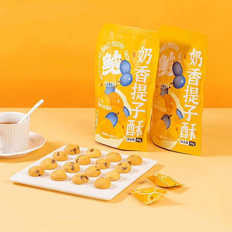 鲍师傅 奶香提子酥糕点 80g*6 80 克