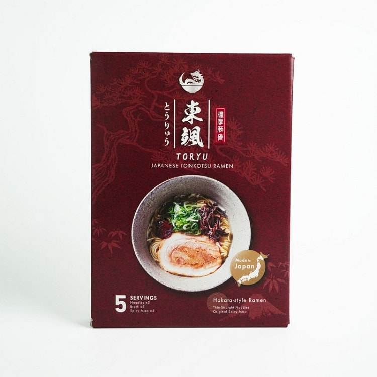 東颯とうりゅう 即席中華麺(とんこつス-プ、辛味噌付き)  5食入 1 箱