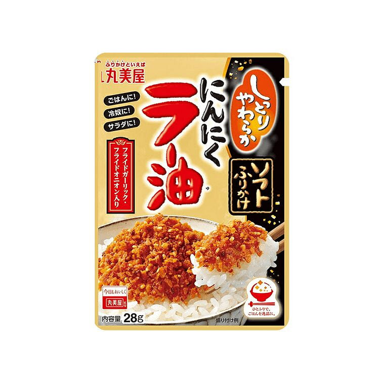 丸美屋 ソフトふりかけ にんにくラー油28g 1 each