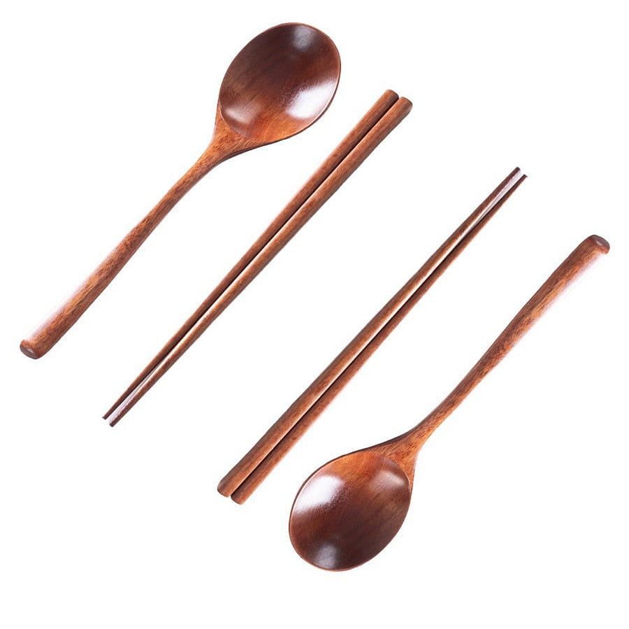 素覓日式 手工打磨 楠木 筷子&勺 2雙 2 包