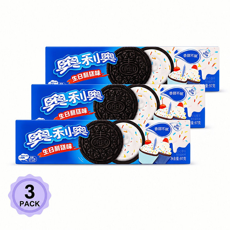 Oreo Sandwich Cookies with Birthday Cake Pack 3 97 g